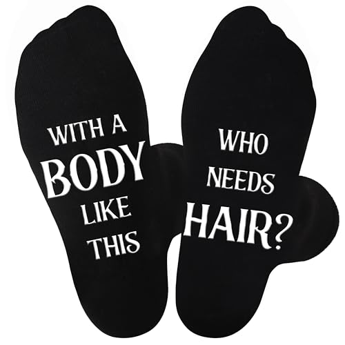 Jeasona Funny Socks Men 9-11 Funny Gifts for Men Rude Christmas for Him Secret Santa Gifts Bald Joke Gifts Silly Presents Fun Birthday Funky Socks