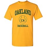 UGP Campus Apparel Oakland Classic Baseball Arch Basic Cotton T-Shirt - Large - Gold