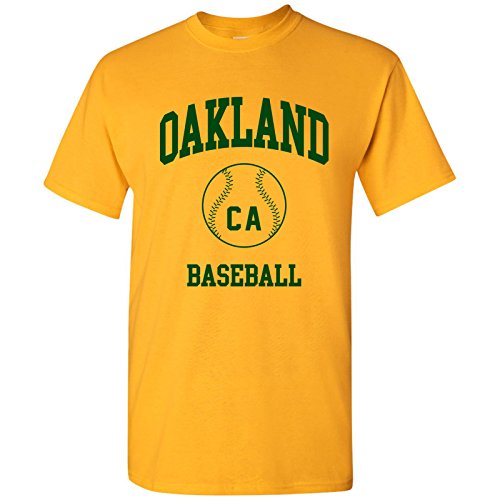 UGP Campus Apparel Oakland Classic Baseball Arch Basic Cotton T-Shirt - X-Large - Gold
