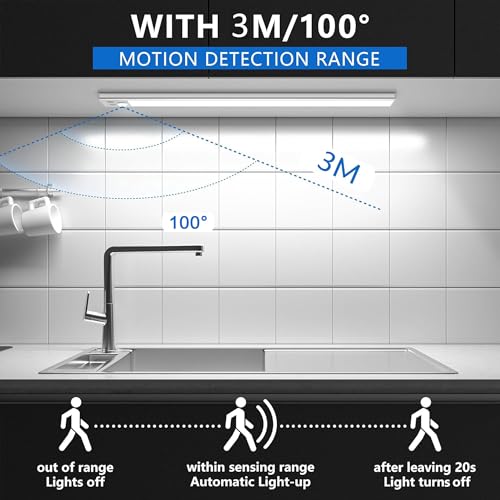 Ouila Luce Armadio Led Con Sensore, 3 Temperature Di Colore Luci Led Per Armadio Dimmerabile, USB-C Ricaricabile Led Armadio Senza Fili Luce Notturna Lampada Armadio Per Cucina Guardaroba Armadi - 3
