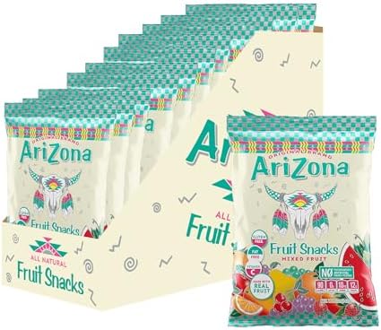 Arizona Fruit Snacks, Gluten Free Mixed Fruit Gummy Chews, 5 Ounce Individual Single Serve Bags (Pack of 12)