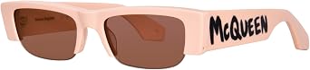 Alexander McQueen AM0404S 003 Sunglasses Womens Pink/Pink Rectangle Shape 54mm