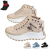 Design élégant : Fabriquées avec une semelle épaisse tendance, un devant à lacets et une fermeture éclair latérale for un port facile, ces baskets allient mode moderne et polyvalence décontractée.