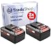 Produktbild 2X Trade-Shop Li-Ion Akku 18V / 5000mAh kompatibel mit Einhell 4118907, Agillo 18/200, 36/255, Aquinna 18/30, 36/30, 36/38 F, Arcurra 18/55