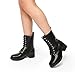 DREAM PAIRS Botas de Media Caña de Moda con Cremallera Botines Mujer Cordones con Tacon Ancho Forro Cálido para Otoño e Invierno NEGRO DMB214-E Talla 42 Imagen de DREAM PAIRS Botas de Media Caña de Moda con Cremallera Botines Mujer Cordones con Tacon Ancho Forro Cálido para Otoño e Invierno NEGRO DMB214-E Talla 42