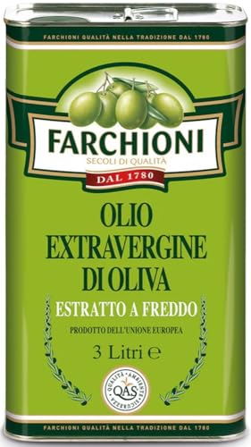 Farchioni - Aceite de Oliva Virgen Extra (3 Litros) | Prensado en Frío | Lata de 3L