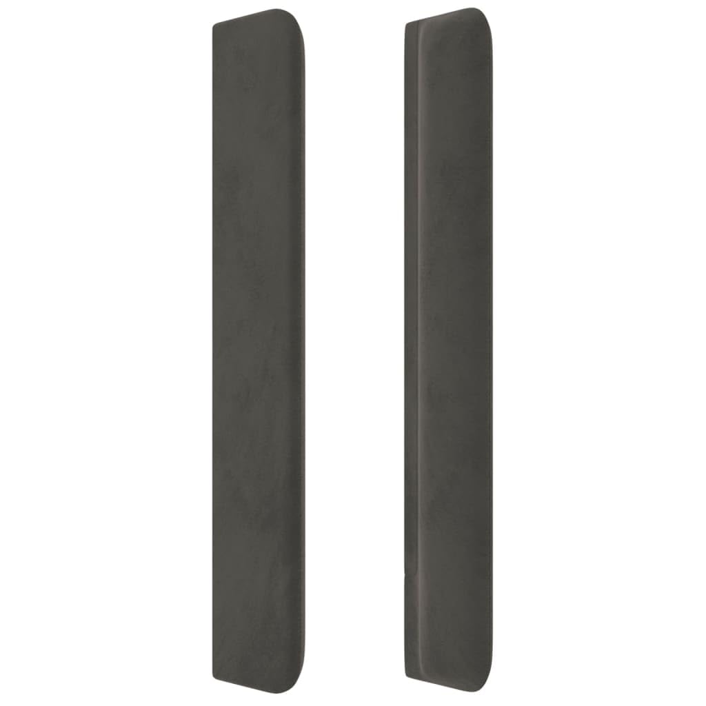 Cabecero LED de terciopelo, 147 x 16 x 118/128 cm, color gris oscuro, altura ajustable con tira RGB enchufable y alerce macizo para dormitorio, habitación juvenil, habitación de invitados