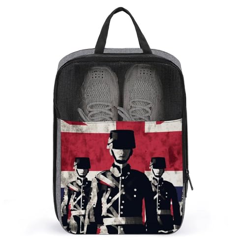 Sac à chaussures suspendu imprimé soldat drapeau style gris