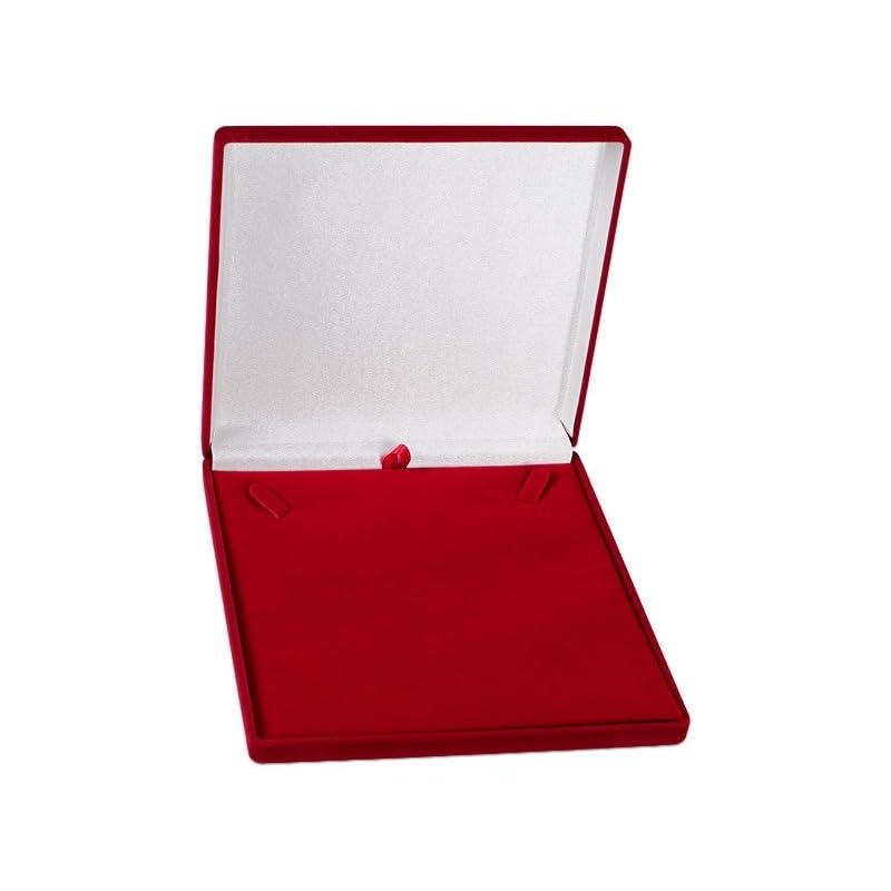 Caixinha Estojo Linha Veludo para Colar, Brinco, Corrente e Pingente Grande 16x16 (Vermelho)