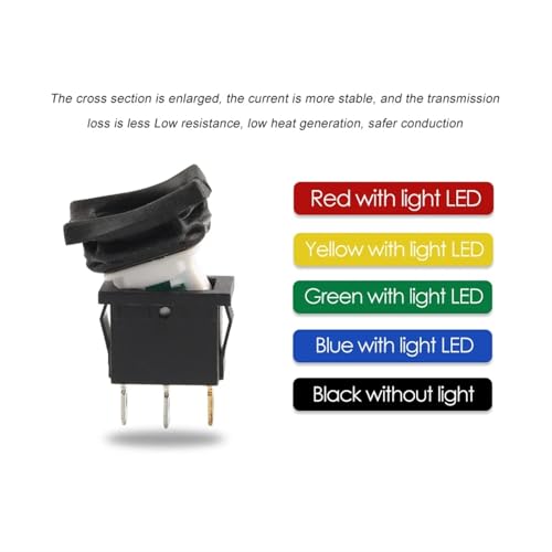 Interruptor basculante 2 pines negro de 2 posiciones 6A 250VAC para proyectos electronicos 5