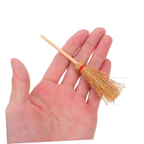 YARNOW 25個 ミニチュアほうき 赤ロープ付き 迷?掃把 模型用 ドールハウス掃除用具 おもちゃ装飾 創造力育成 マイクロ景観アクセサリー