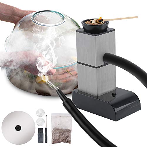 FrideMok - Pistola de Fumador portátil para Fumar de Alimentos, Creativa, Fumador de Bolsillo, Mini Herramientas de Cocina con Cubierta de Humo para Carne, cócteles, Queso, Barbacoa, al vacío, Frutas