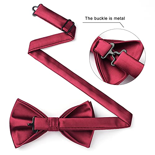 Image of HISDERN Bow Ties for Men Pretied Bowties Classic Formal Business Bow Tie Adjustable Tuxedo Bowtie for Wedding Party