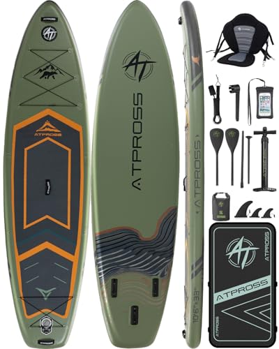 Image of 10'6''x33''Inflatable Stand Up Paddle Board, 400lbs Extra Wide Stand Up Paddleboard with Kayak Seat, Anti-Slip EVA Deck Premium SUP Accessories Kit, Non-Slip Stable Deck Boat
