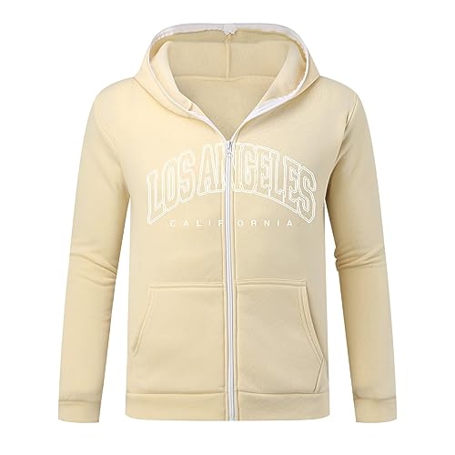 Winter Jacket Mens Mens Y2K Printed Jacket Hip Hop Letter Full Zip Hooded Sweatshirts For Men Fall Streetwear Trendy Hoodies (X2-Beige, S)3