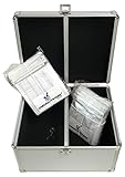 CheckOutStore (1) Aluminum CD/DVD Media Hanging Sleeves Storage Box (Silver/Holds 300 Discs)