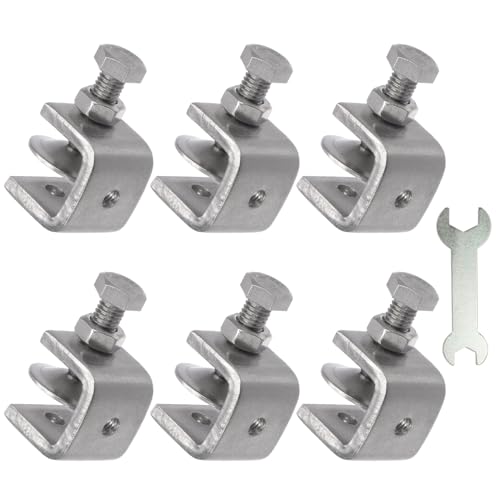 Image of Stainless Steel C Clamps, Mini Tiger Clamp Set for Mounting, Heavy Duty Metal U Clamps, Small Desk G-Clamp with 0.79 Inch Stable Wide Jaw Opening for Metal Working Woodworking Welding Building (6pcs)