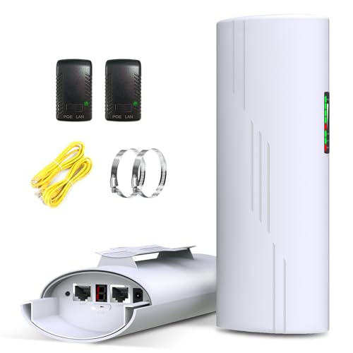 Quxas CPE820 Long Range Wireless Bridge - 1.86 Mile (3KM) Outdoor Point to Point | 900Mbps 5.8GHz for Farm, Barn, Rural Internet | Weatherproof & Easy Setup