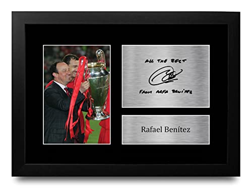 Photo Rafa Benitez autographe signée Liverpool cadre A4 premium