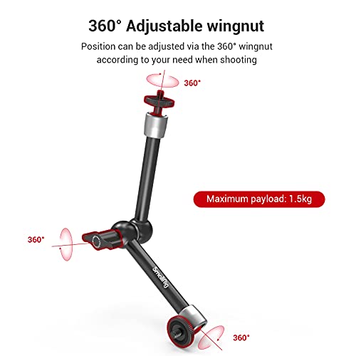 Smallrig KBUM2732-TY Clamp W/ 1/4 Inch And 3/8 Inch Thread And 9.8 Inches Adjustable Friction Power Articulating Magic Arm thumb #2