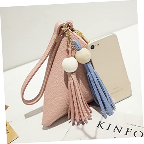 KESYOO PU Litchi Pattern Triangular Women's Key Case Handbag Mini Zipper Wallet for Everyday Use3