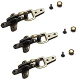 bongossi matten Mit Nieten Bongossi-Trade Hakenverschluss für Lederwesten, Karabiner, Kutten, Aufniet Haken (OneSize, Messing)