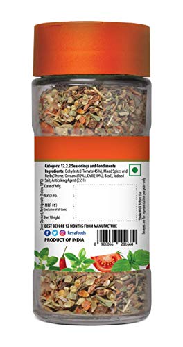 Image of Keya Italian Seasoning, All Natural & Healthy Italian Spice Blend for Pizza, Pasta| Glass Bottle | Premium Herbs and Spices 35gm (Pack of 3)