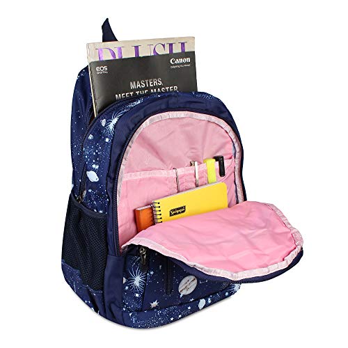 BEAUTY GIRLS Women's 1522 Polyester Floral Printed Designer Stylish Waterproof School/Collage/Picnic Bag-Standard Backpack (32 Litre, Navy Blue) Free Size - Image 3