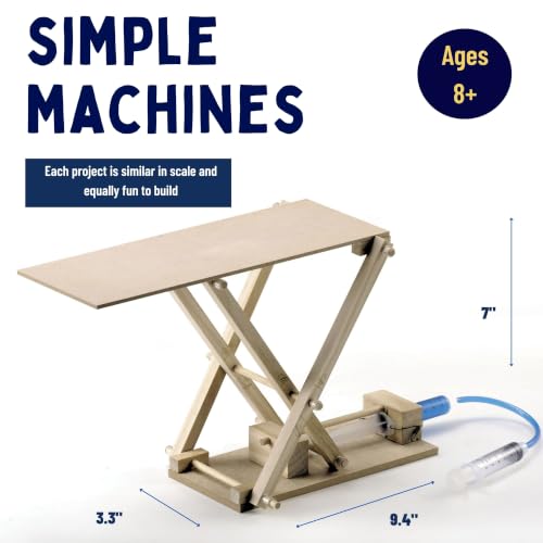 Image of PATHFINDERS STEM Kit- Hydraulics 4-in-1- Build 4 Hydraulic Machines | Engineering Model Kit for Kids 8+ | Educational Science Toy | Learn Physics & Mechanics | Wooden DIY Project