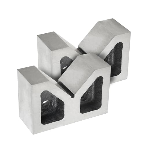 TEXALAN(R) 3 X 1-3/4 X 2-3/8Inch Cast Iron V Block Set - High-Quality, Machined Square and Parallel - Perfect for Holding Large Jobs