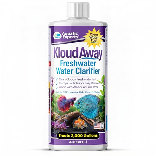 Image of KloudAway Aquarium Water Clarifier - Clears Cloudy Water in Freshwater Fish Tanks, 1 Liter, Made in USA, Aquatic Experts