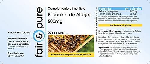 Fair & Pure Bienen Propolis 500mg, 90 Kapseln, natürliches Bienenharz, Nahrungsergänzungsmittel ohne Magnesiumstearat, in Deutschland hergestellt – Bild 6