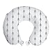 ABAKUHAUS Freccia Cuscino da Viaggio, Aztec Inspired Retro striature, Accessorio in Schiuma di Memoria per Viaggio, 30 cm x 30 cm, Charcoal Grey and White