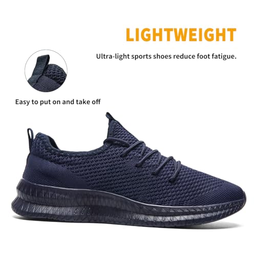 Image of DLWKIPV Mens Slip On Shoes Tennis Walking Gym Athletic Running Fashion Sneakers Workout Footwear Casual Sport Outdoors Breathable Knitted Mesh Lightweight