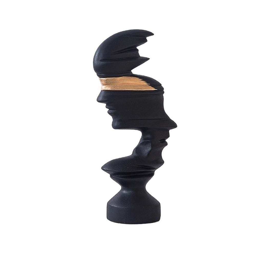 Estatua de Mesa Black and White Matte Abstract Figure Ornaments Modern Simple Porch TV Cabinet Resin Sculpture Decoration Estatua de Decoración