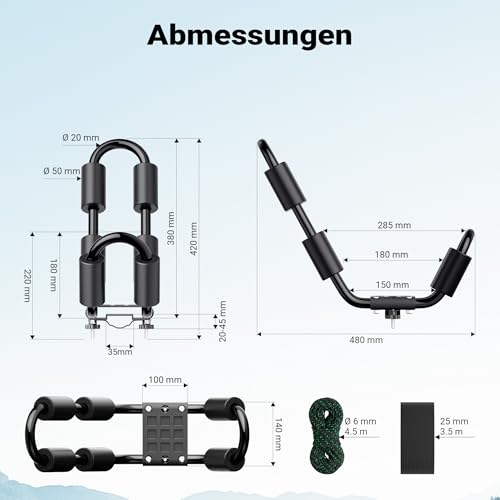 Wiltec Dachträger 2er Set für Boot und Kajak, Boothalterung für Autodachträger, J-Bar Kajakhalter...