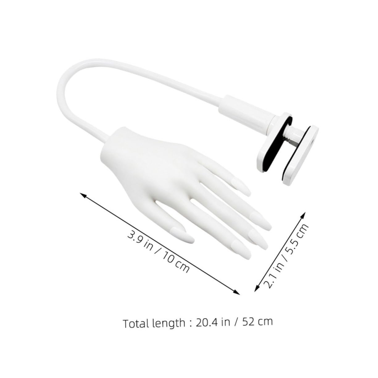 Nail Practice Hand Model Realistic Reusable Soft Manicure Training Hand for Nail Art Practice Lightweight and Portable Design for Beginners and Professionals