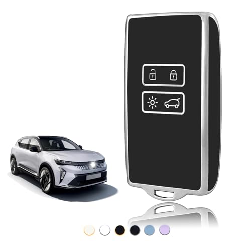 TOOMUME Coque Clé, Etui Cles Étui Clés Carte Adapté pour Renault Scenic 4 Megane Talisman Koleos Kadjar Clio Captur Espace Zoe Dacia Duster, Couvre Clef...