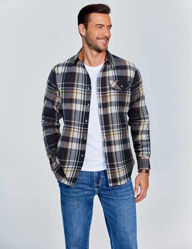 COOFANDY Mens Flannel Shirts Long Sleeve Button Down Shirt Casual Shirts Work Shirts for Men4