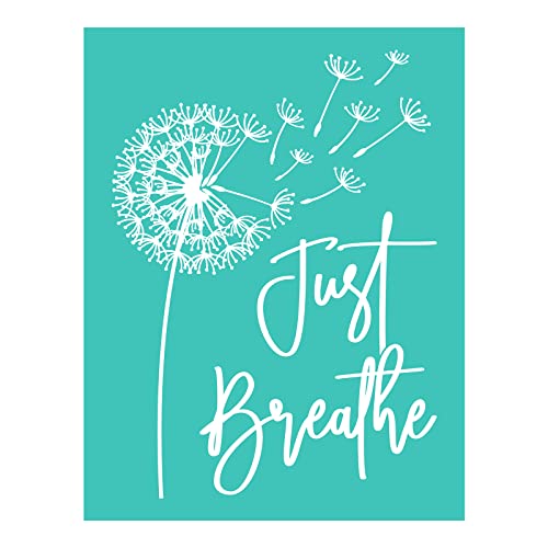 BAOFALI Dandelion Silkscreen Stencil,Reusable Self-Adhesive Silk Screen Printing, for Decor-Printing on Wood-Fabric-Wall-Cup-Plate-Glass-Paper, Home Christmas Decorations Pattern (8.5x11inch)