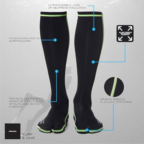 Wetsox Thermals Wetsuit Socks | Comfortable, Insulated Diving & Surfing Socks for Cold Water, Non-Slip, Quick-Dry, Durable Outdoor Gear | 1 MM Neoprene for Extra Warmth | X-Large - Thumbnail 4