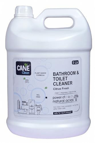 Image of Bathroom & Toilet Cleaner | Citrus Fresh Scent | Eco-Friendly, Plant-Based & Biodegradable Formula | Non-Toxic, Acid-Free Stain Remover for Taps, Tiles, Showers & Toilet Bowls (5 L)