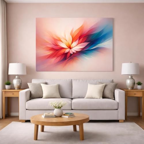 Tableau fleurs abstraites impression canvas haute definition chassis 3cm - 3