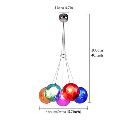 Candelabro de globo de vidrio con 5 luces G4 de techo regulable 8
