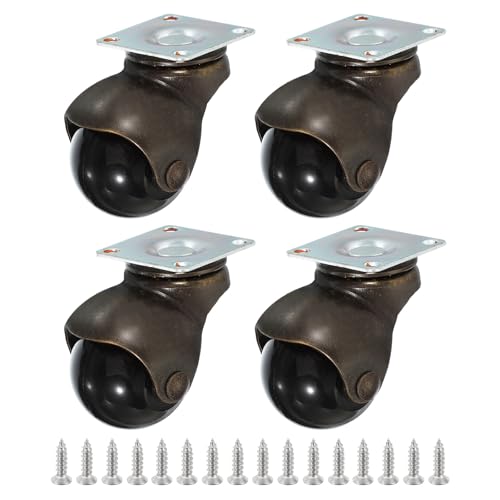 Roulette de meuble PATIKIL lot de 4 pivotantes 360 bronze 1.5 pouce