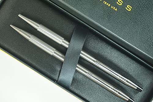 At Cross Cross Century Classic Titanium Gray Finishes With A Band Of Diamond Cut Micro-Knurl Detailing Barrel Ballpoint Pen And 0.7Mm Pencil Set #TOP4