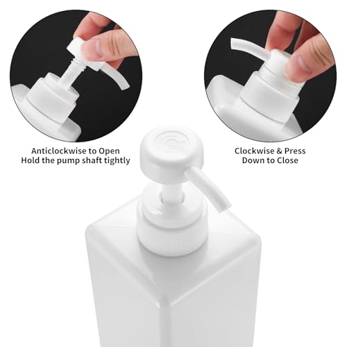 2 Stück 650 ml Seifenspender Flaschen, Shampoo Conditioner Duschgel Spender, Kunststoff Spülmittelspender Pumpspender Dusche, Spenderflasche für Lotion und Duschgel Flasche Küche Badezimmer, Weiß