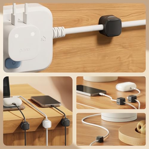 12 Pack Organizador de Cables Magnético, Clips de Cable de Escritorio con Adhesivo Fuerte para Oficina y Hogar miniatura 6