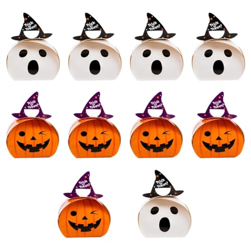 VYIBPDY 10 unidades Halloween favor caixas mini sacos de doces pastel caixas de cartão caixa de bolachas caixa de presente caixa de doces, Branco