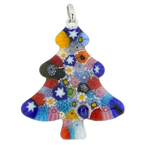 Glass Of Venice SM_MM0160 Murano Glass Italian Millefiori Christmas Tree Pendant Necklace Multicolor thumb #4
